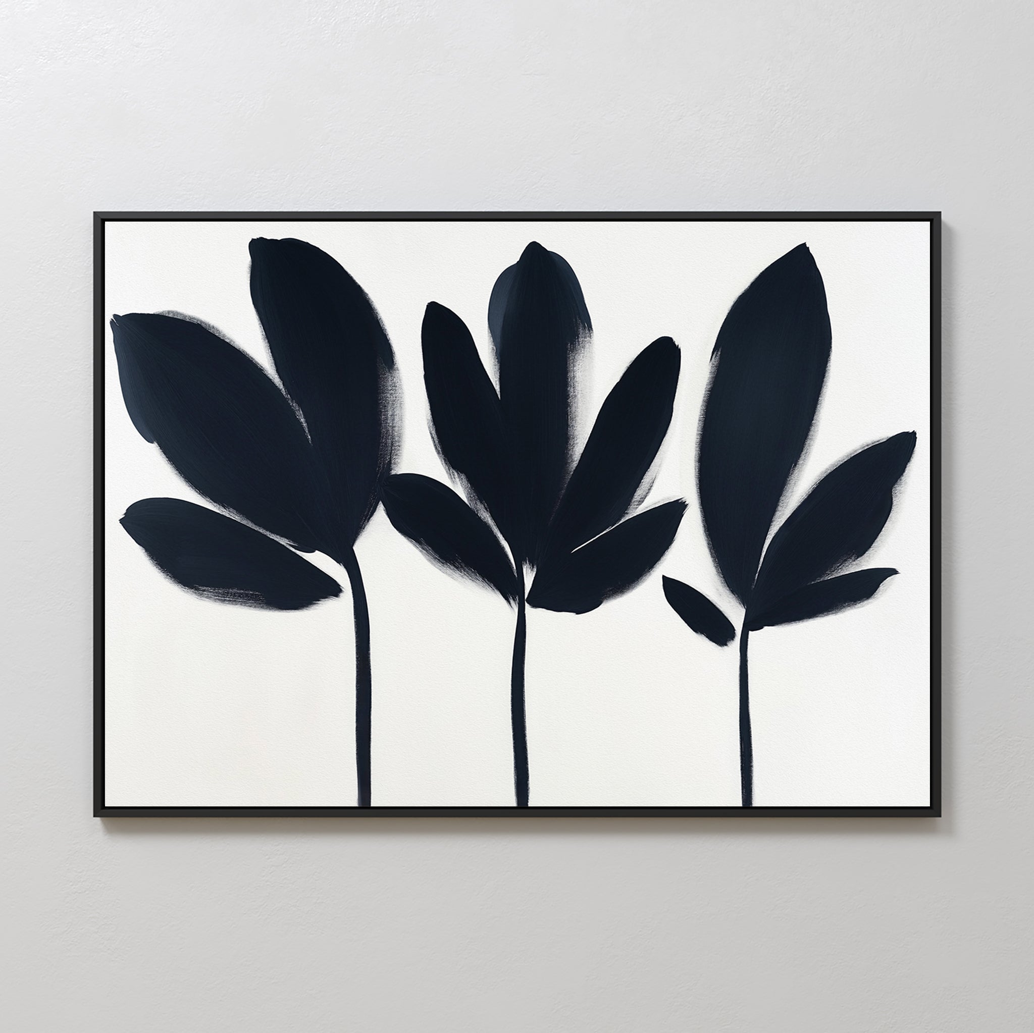 Whispers in Charcoal – neutral-toned botanical canvas wall art print by Aspire Prints