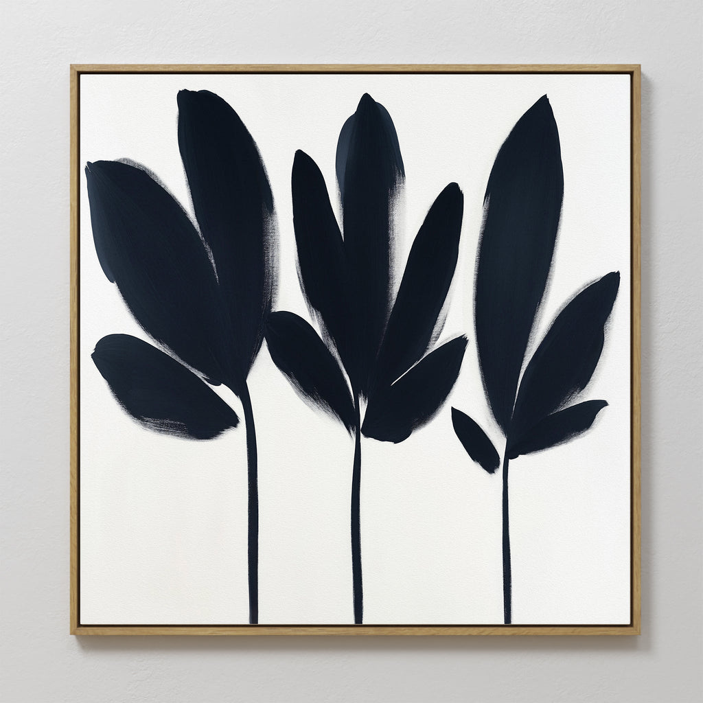Whispering Silhouettes – neutral-toned botanical canvas wall art print by Aspire Prints