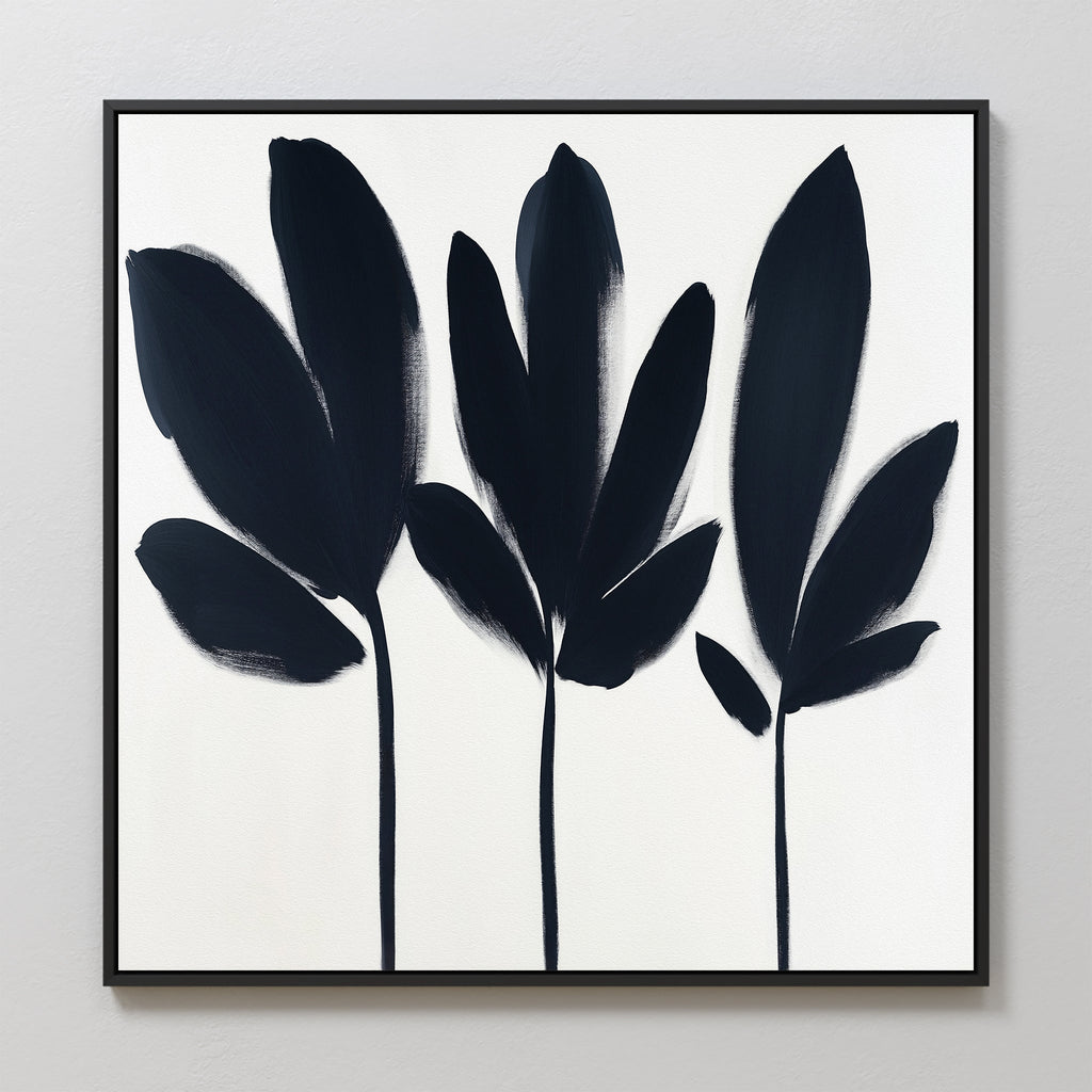 Whispering Silhouettes – neutral-toned botanical canvas wall art print by Aspire Prints