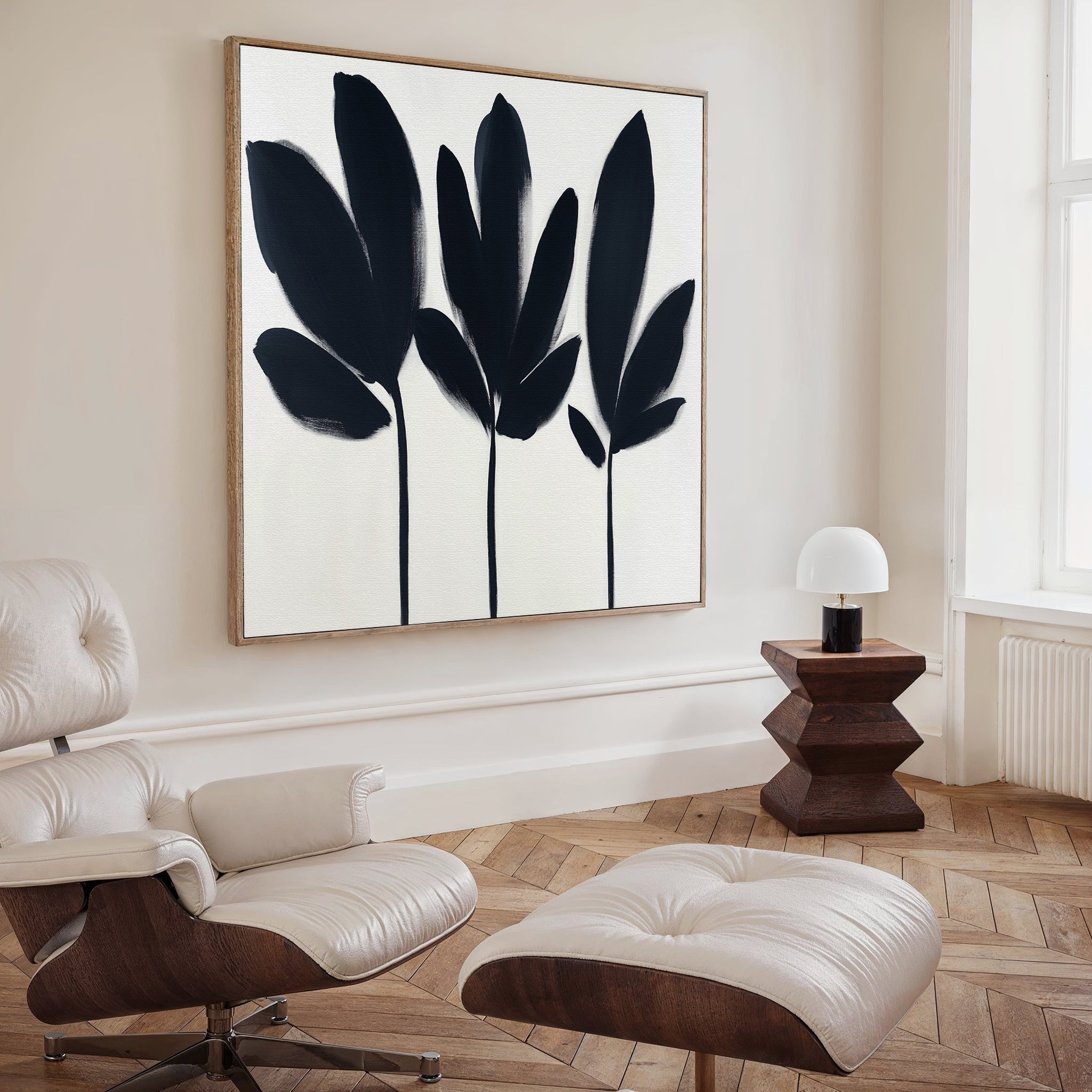 Whispering Silhouettes – neutral-toned botanical canvas wall art print by Aspire Prints
