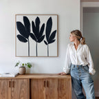 Whispering Silhouettes – neutral-toned botanical canvas wall art print by Aspire Prints