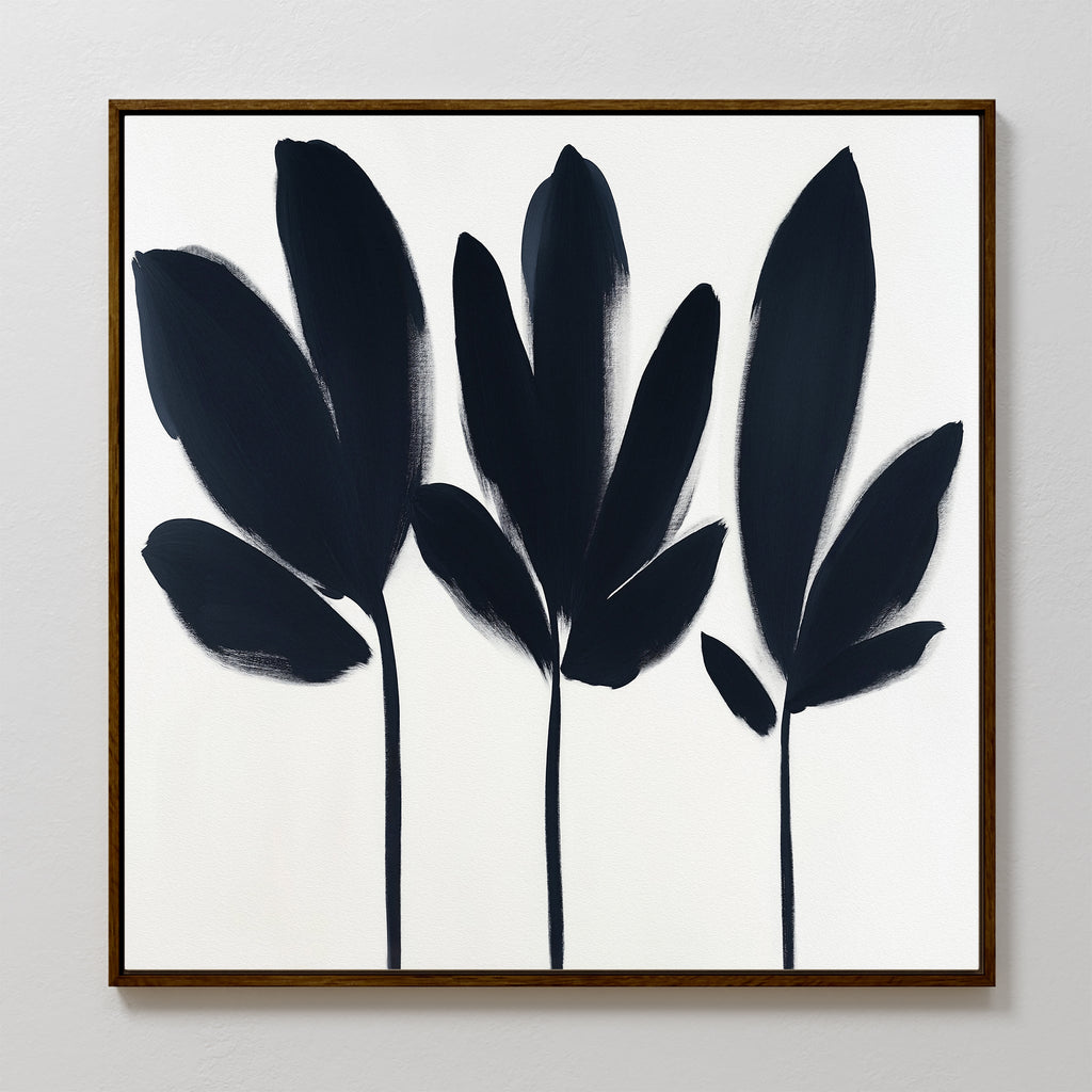 Whispering Silhouettes – neutral-toned botanical canvas wall art print by Aspire Prints
