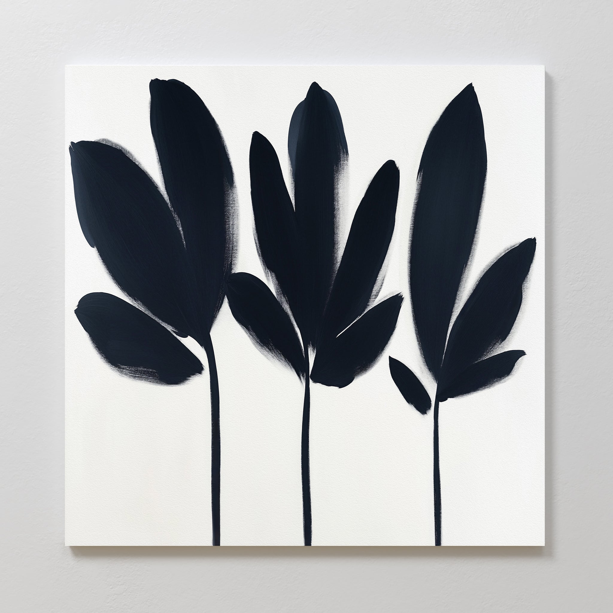 Whispering Silhouettes – neutral-toned botanical canvas wall art print by Aspire Prints