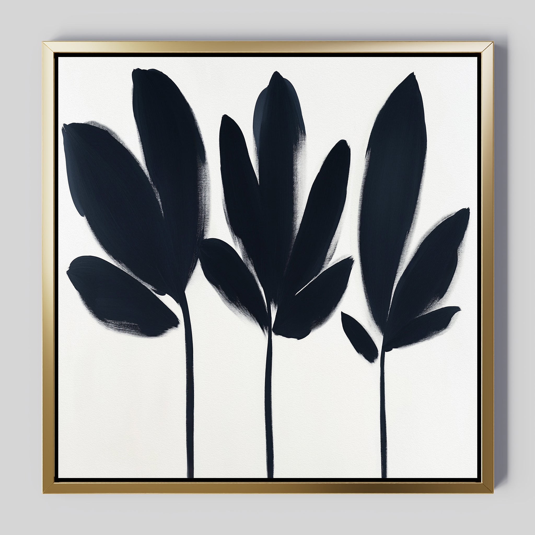 Whispering Silhouettes – neutral-toned botanical canvas wall art print by Aspire Prints
