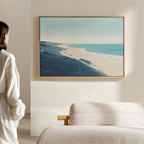 Whispering Shoreline – blue coastal canvas wall art print by Aspire Prints