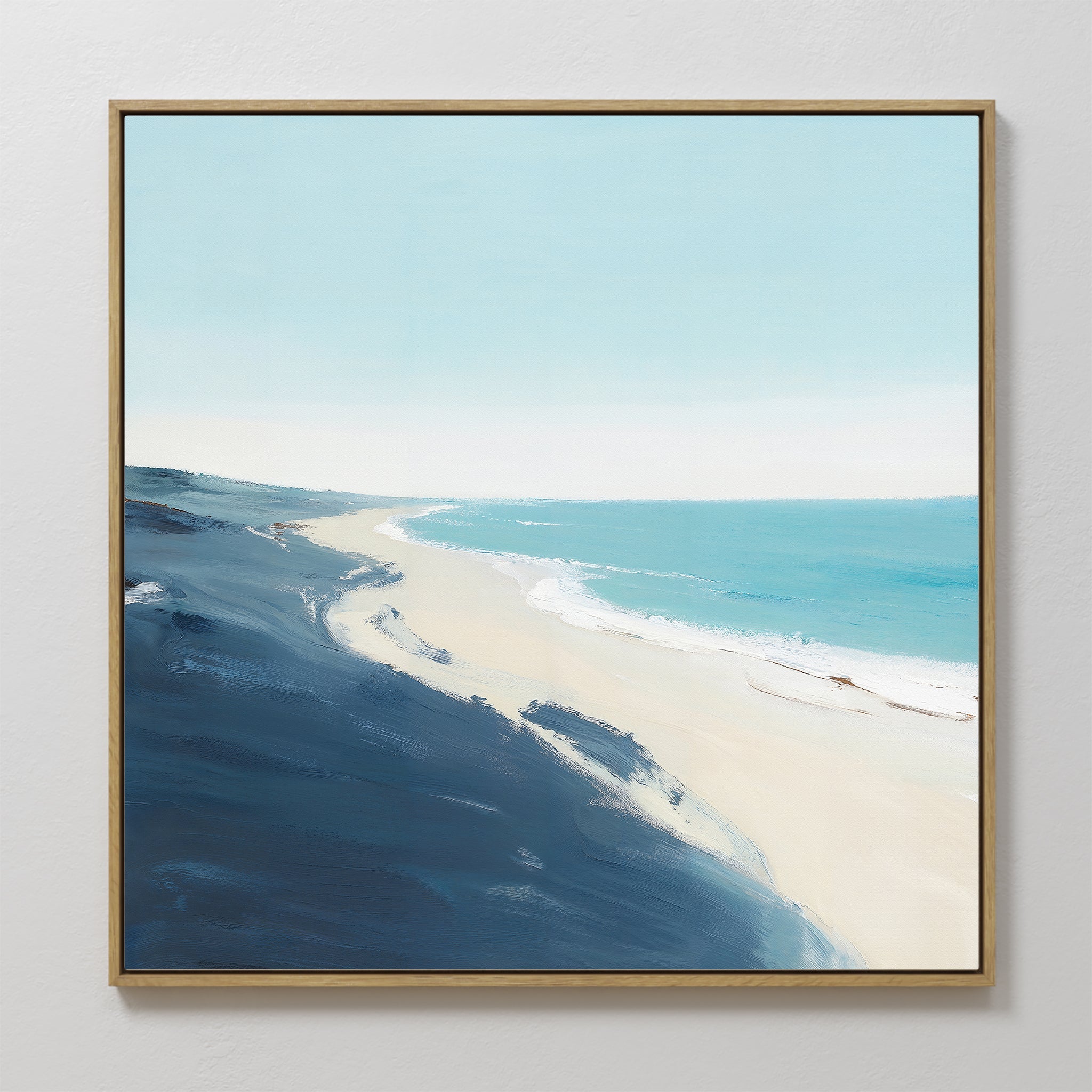 Whisper of the Shoreline – blue coastal canvas wall art print by Aspire Prints