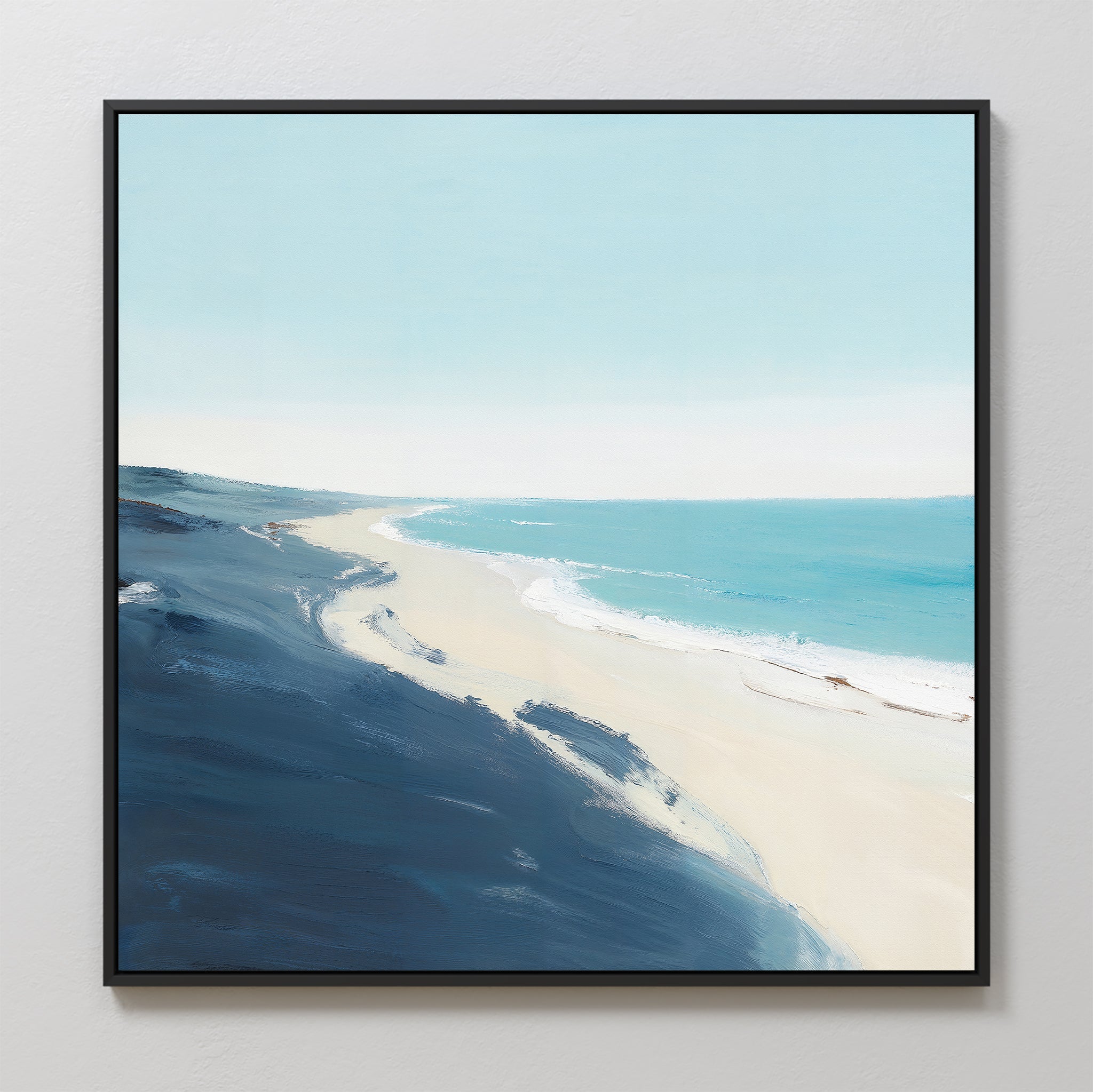Whisper of the Shoreline – blue coastal canvas wall art print by Aspire Prints