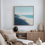 Whisper of the Shoreline – blue coastal canvas wall art print by Aspire Prints