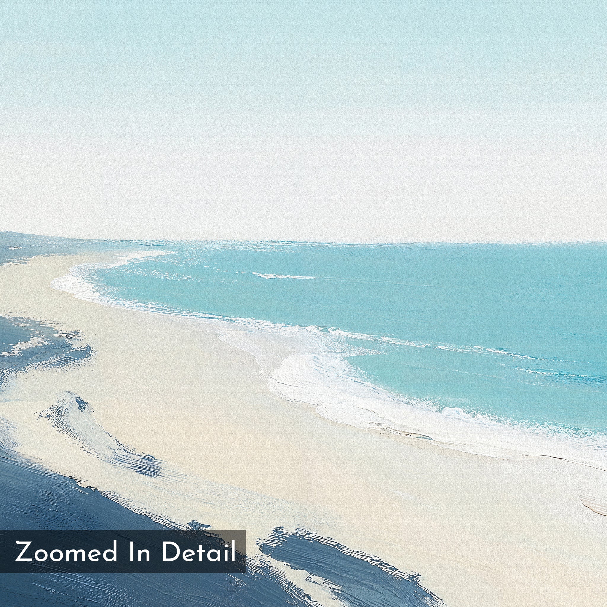 Whisper of the Shoreline – blue coastal canvas wall art print by Aspire Prints