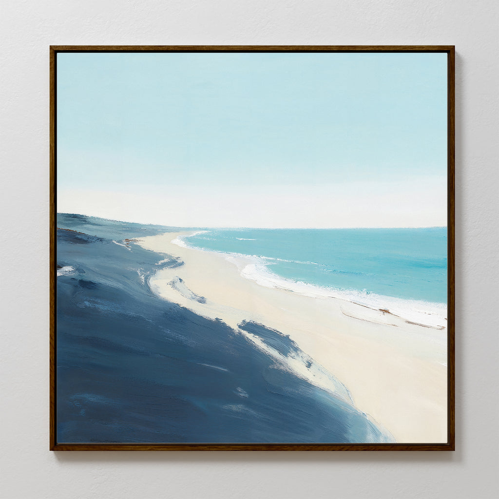 Whisper of the Shoreline – blue coastal canvas wall art print by Aspire Prints