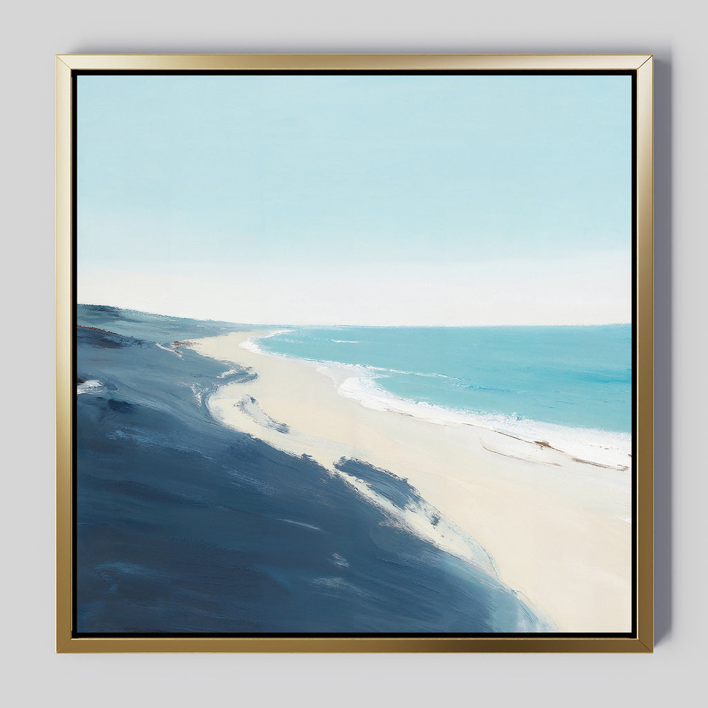 Whisper of the Shoreline – blue coastal canvas wall art print by Aspire Prints