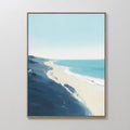 Whispering Shore – blue coastal canvas wall art print by Aspire Prints