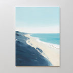 Whispering Shore – blue coastal canvas wall art print by Aspire Prints