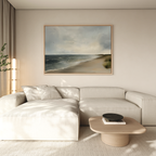 Whispering Tides at Dawn – blue vintage canvas wall art print by Aspire Prints