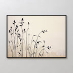 Whispers in the Wildgrass – neutral-toned botanical canvas wall art print by Aspire Prints