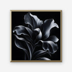 Silver Iris Canvas Art - Square – Gold Floating Frame on white background