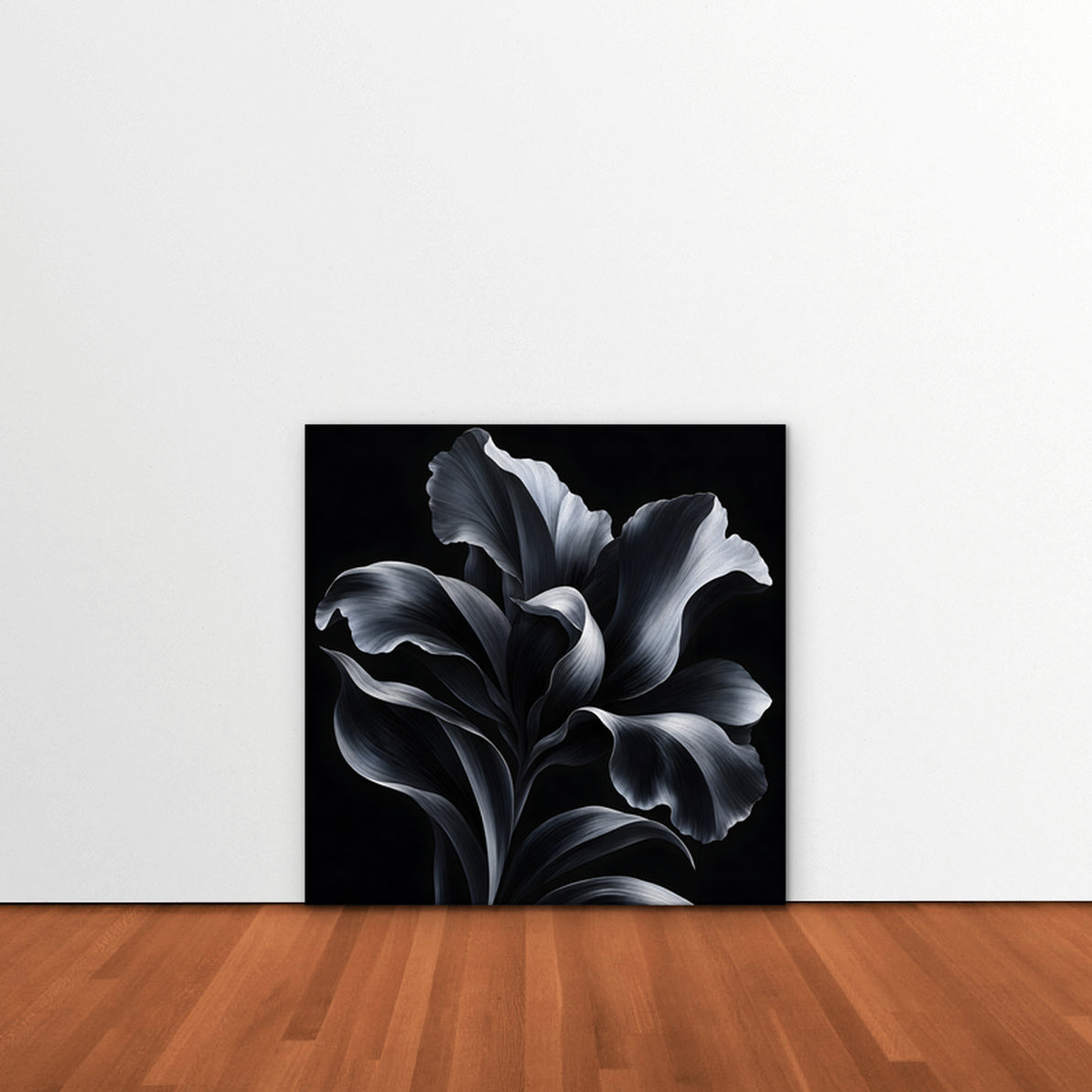 Silver Iris Canvas Art - Square – Stretched Canvas Only in room setting