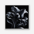 Silver Iris Canvas Art - Square – White Floating Frame on white background