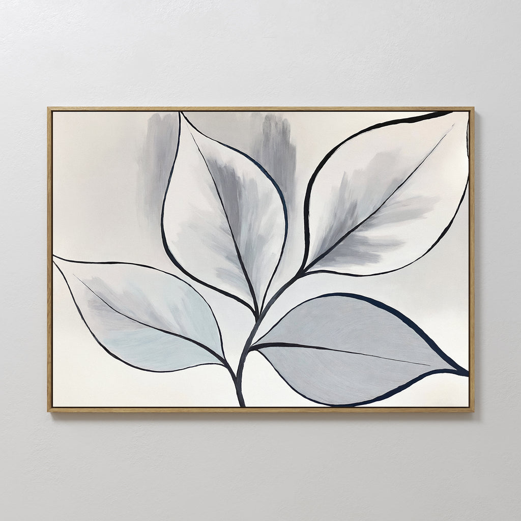 Whisper of Silverleaf – neutral-toned botanical canvas wall art print by Aspire Prints