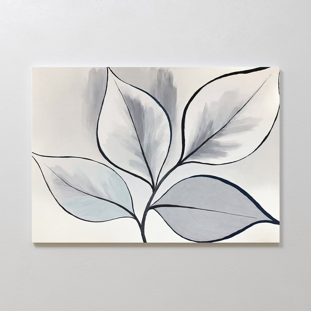 Whisper of Silverleaf – neutral-toned botanical canvas wall art print by Aspire Prints