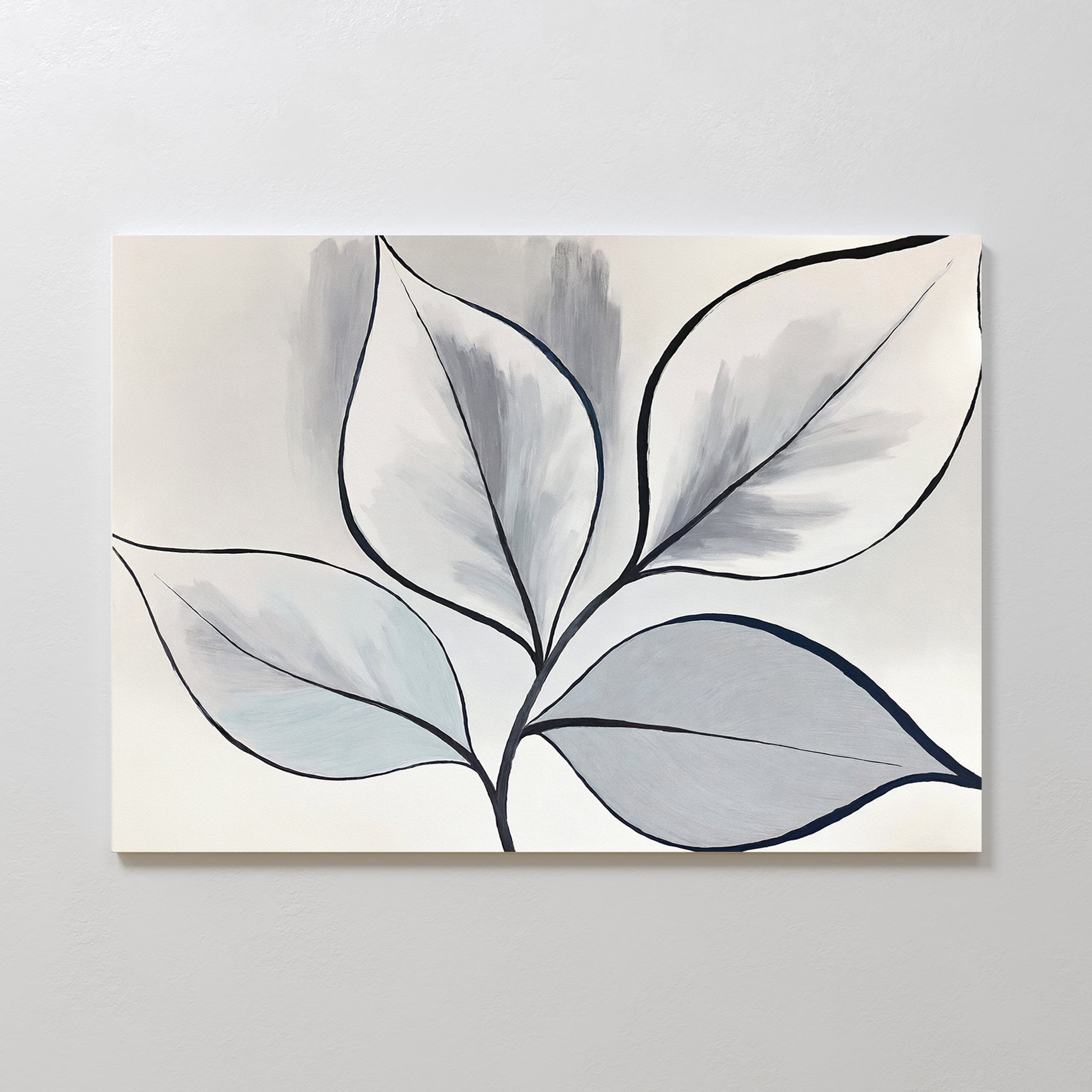 Whisper of Silverleaf – neutral-toned botanical canvas wall art print by Aspire Prints