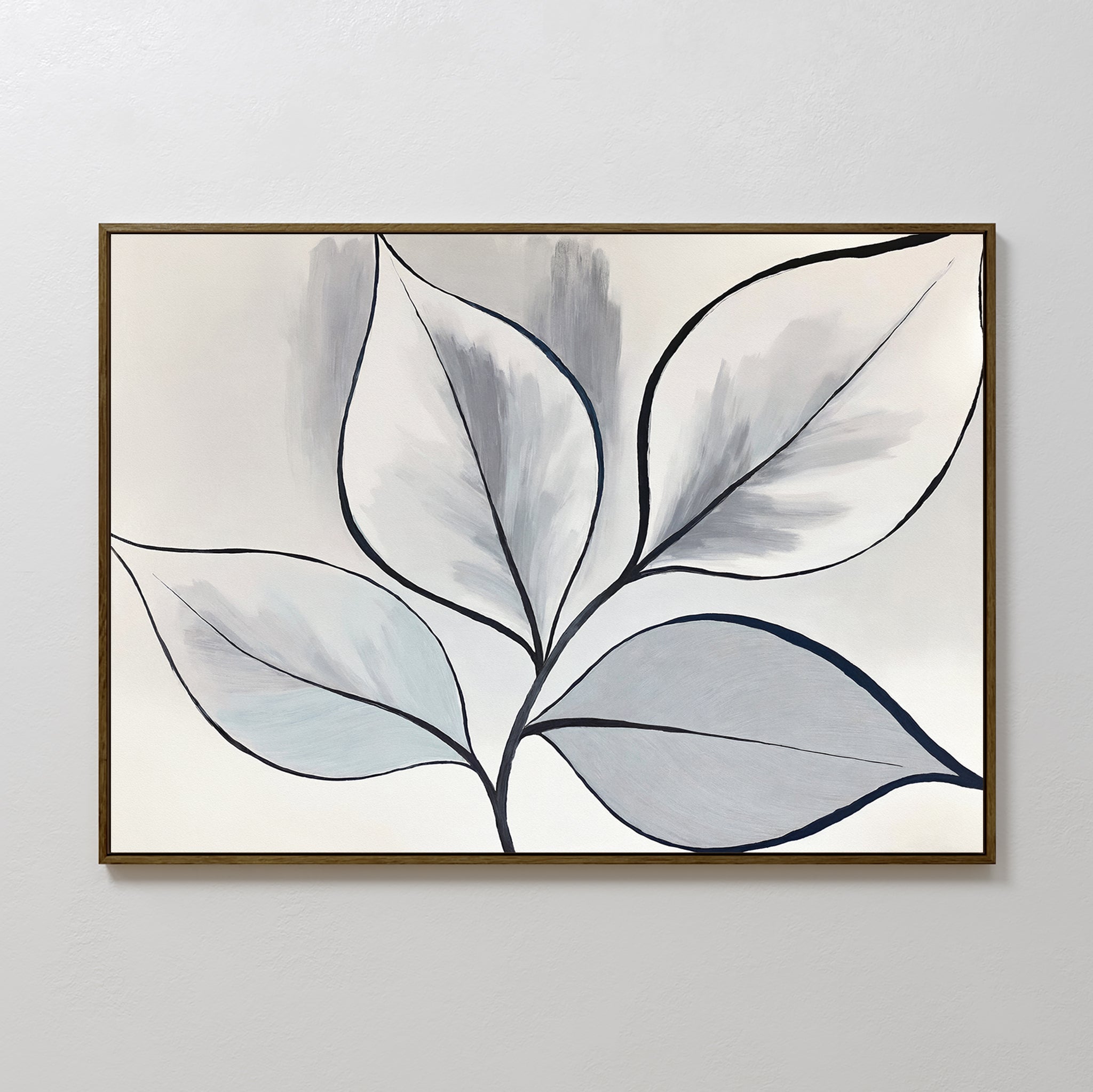 Whisper of Silverleaf – neutral-toned botanical canvas wall art print by Aspire Prints