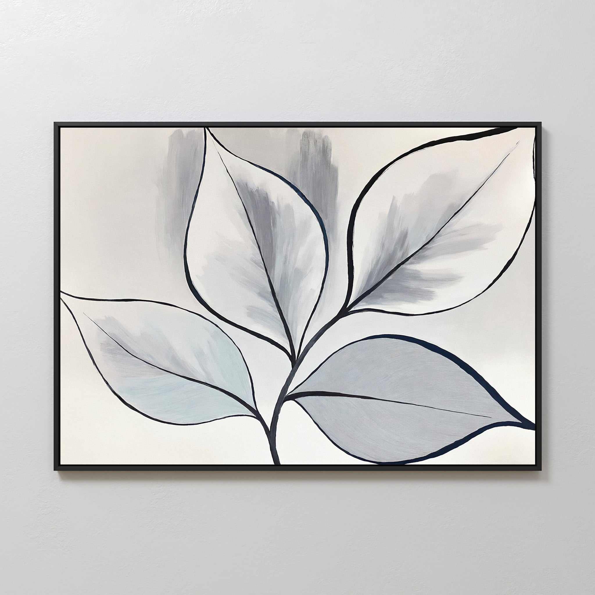 Whisper of Silverleaf – neutral-toned botanical canvas wall art print by Aspire Prints