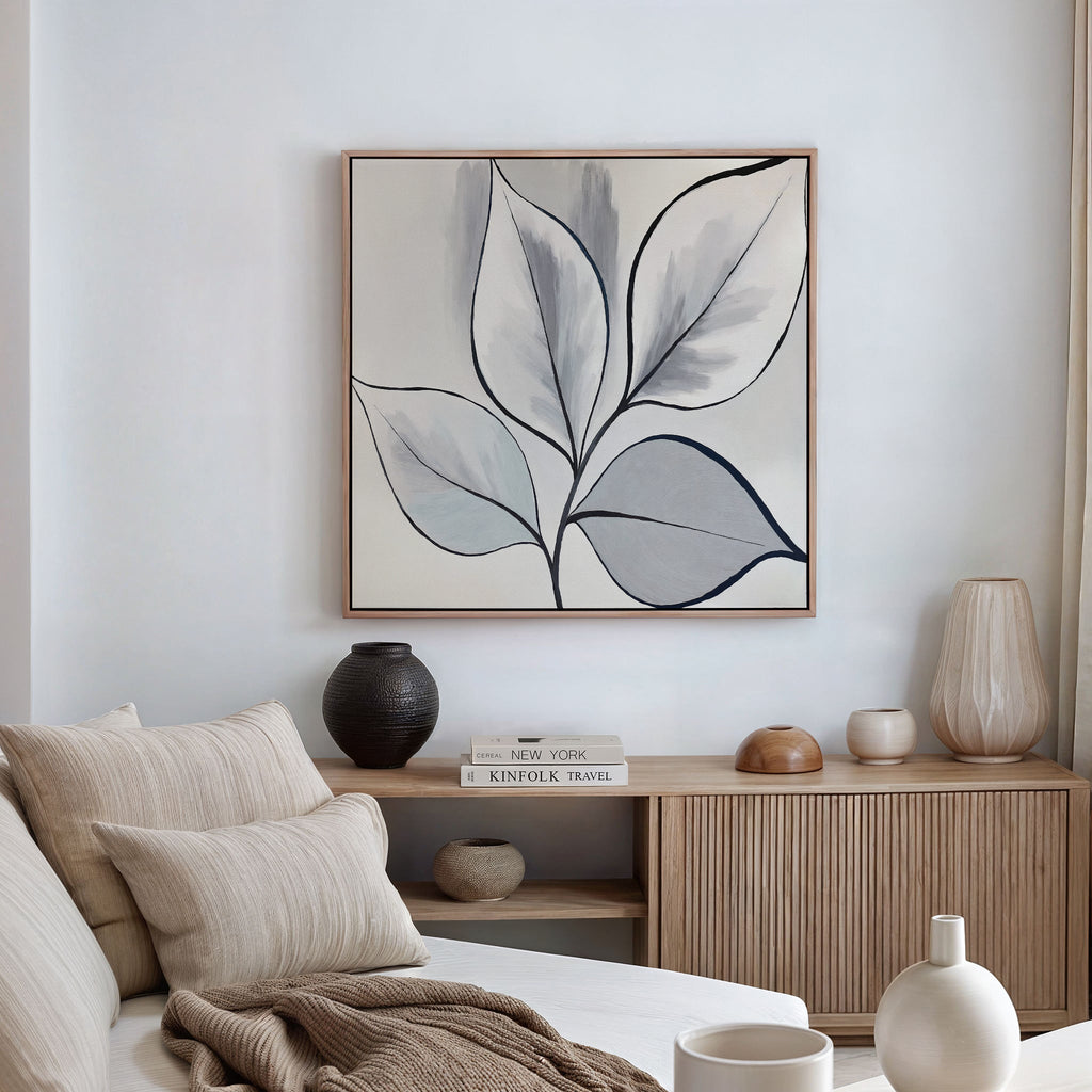 Whispering Silver Grove – neutral-toned botanical canvas wall art print by Aspire Prints
