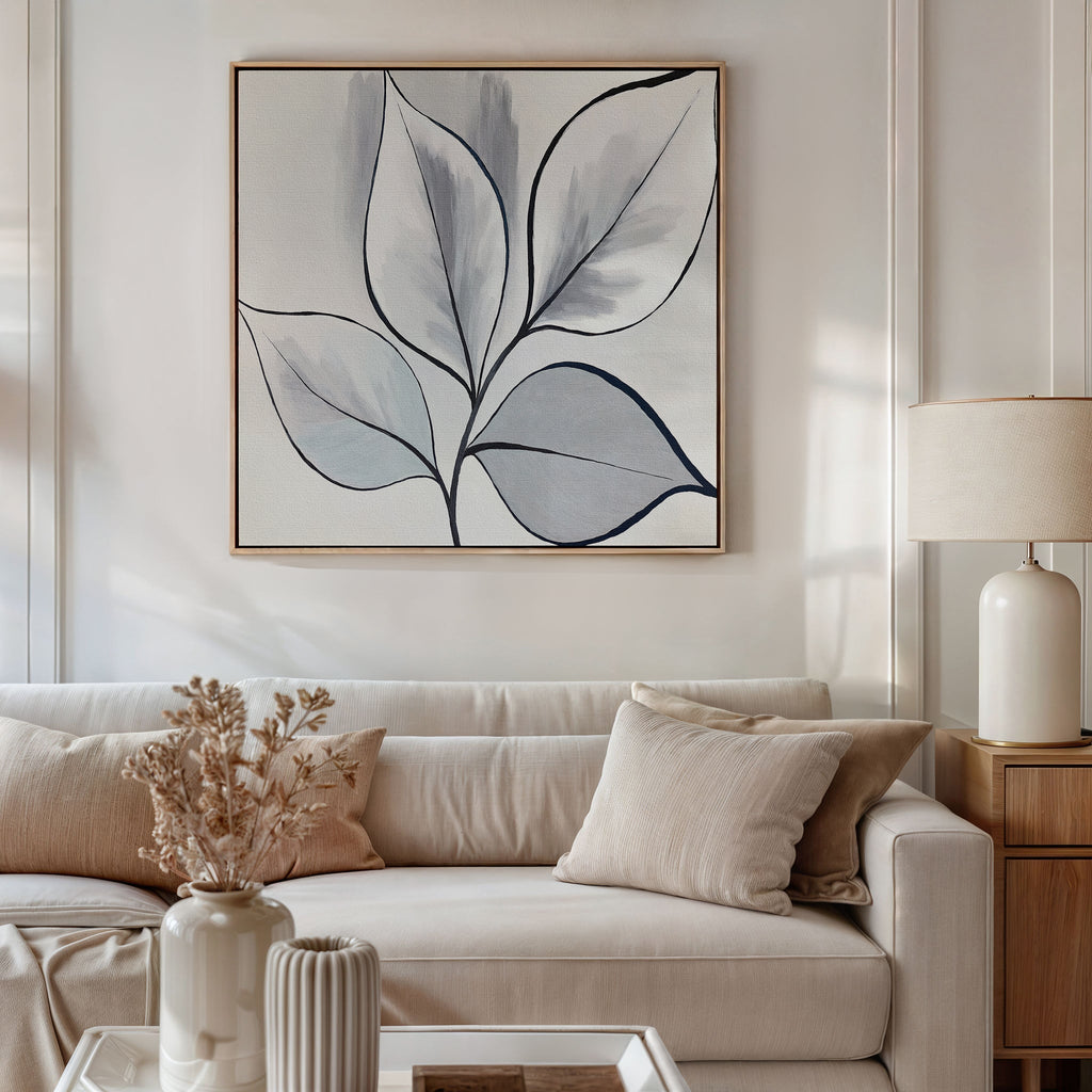 Whispering Silver Grove – neutral-toned botanical canvas wall art print by Aspire Prints