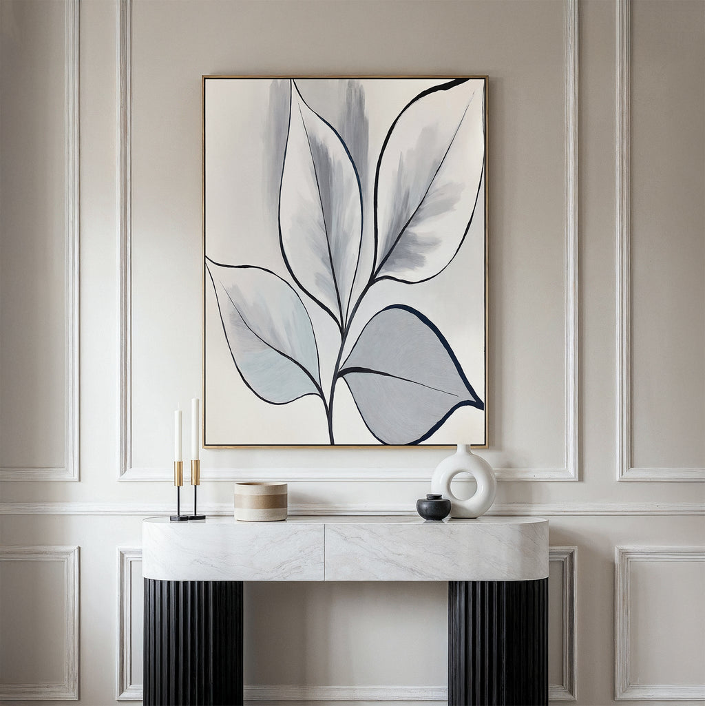 Whispering Silverwood – neutral-toned botanical canvas wall art print by Aspire Prints