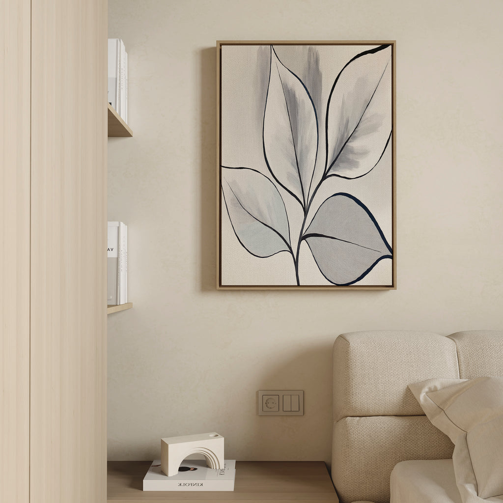 Whispering Silverwood – neutral-toned botanical canvas wall art print by Aspire Prints