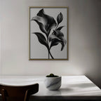 Silver Lilies Canvas Art - Vertical – Gold Floating Frame in room setting