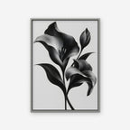 Silver Lilies Canvas Art - Vertical – Silver Floating Frame on white background
