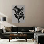 Silver Lilies Canvas Art - Vertical – Stretched Canvas Only in room setting