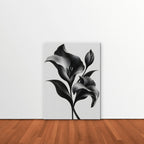 Silver Lilies Canvas Art - Vertical – Stretched Canvas Only in room setting