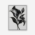 Silver Lilies Canvas Art - Vertical – White Floating Frame on white background