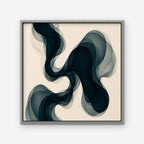 Smoky Teal Drift Canvas Art - Square – Silver Floating Frame on white background