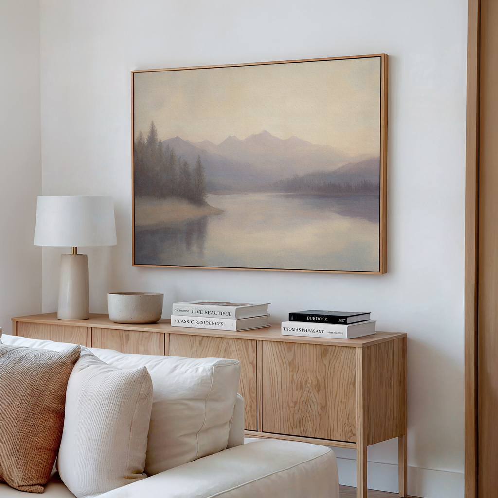 Whispers in the Mist – beige and white vintage canvas wall art print by Aspire Prints