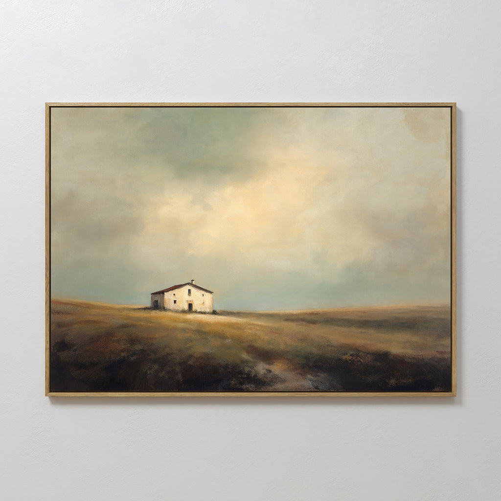 Where the Fields Forget Time – earthy brown vintage canvas wall art print by Aspire Prints