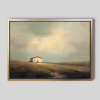 Where the Fields Forget Time – earthy brown vintage canvas wall art print by Aspire Prints