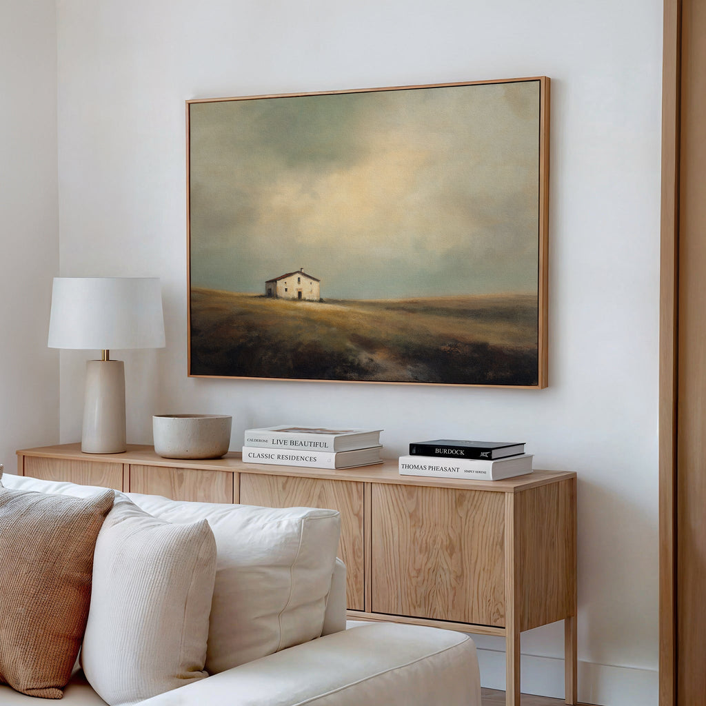 Where the Fields Forget Time – earthy brown vintage canvas wall art print by Aspire Prints