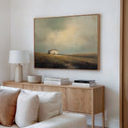 Where the Fields Forget Time – earthy brown vintage canvas wall art print by Aspire Prints