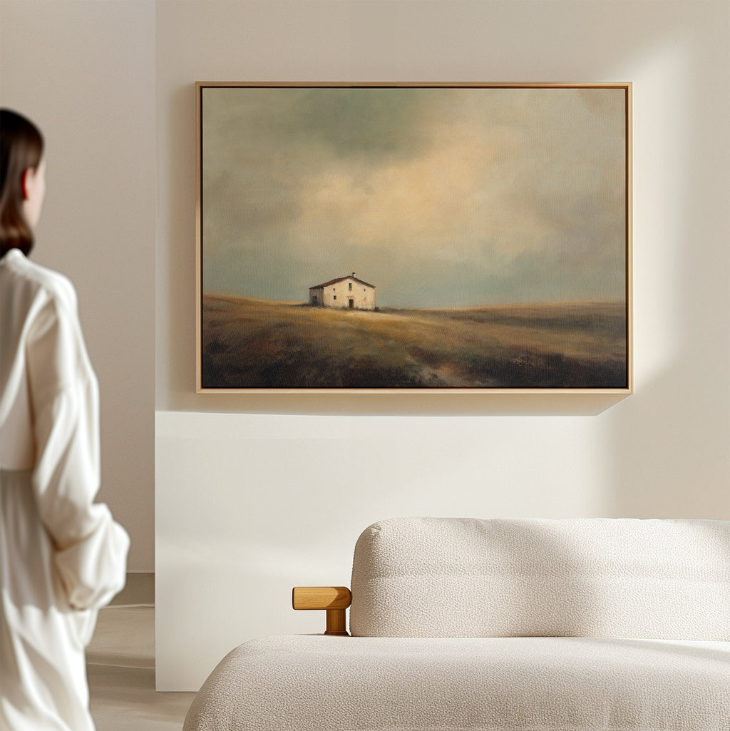 Where the Fields Forget Time – earthy brown vintage canvas wall art print by Aspire Prints