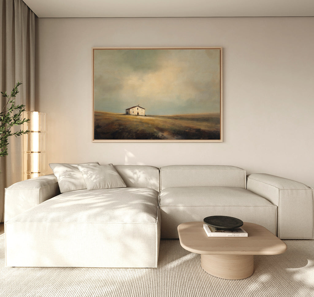 Where the Fields Forget Time – earthy brown vintage canvas wall art print by Aspire Prints