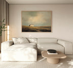 Where the Fields Forget Time – earthy brown vintage canvas wall art print by Aspire Prints