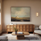 Where the Fields Forget Time – earthy brown vintage canvas wall art print by Aspire Prints