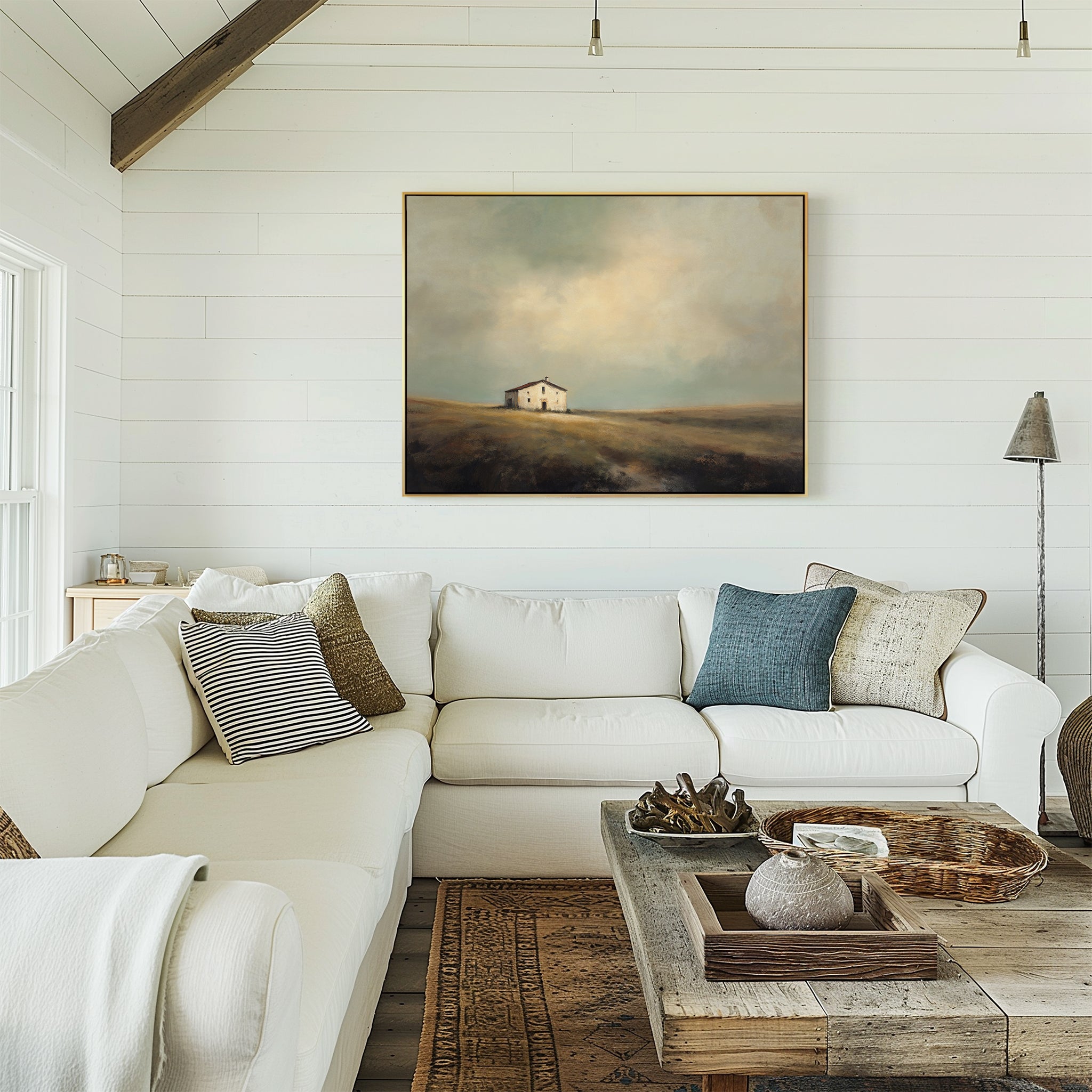 Where the Fields Forget Time – earthy brown vintage canvas wall art print by Aspire Prints