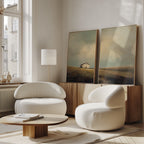 Lonesome Fields & Quiet Walls – Set of 2 Canvas Prints set of 2 – earthy brown vintage canvas wall art by Aspire Prints