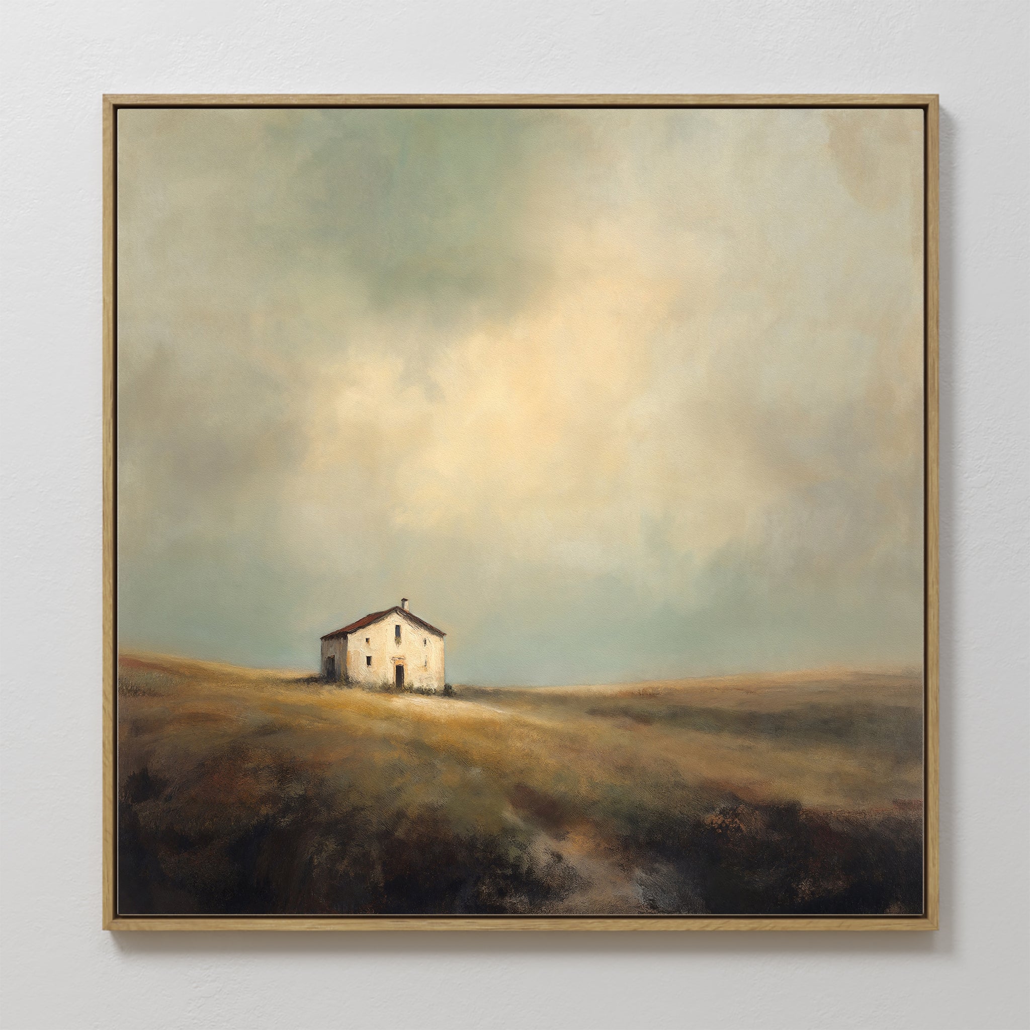 Where the Fields Forget Time – earthy brown vintage canvas wall art print by Aspire Prints