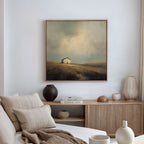 Where the Fields Forget Time – earthy brown vintage canvas wall art print by Aspire Prints